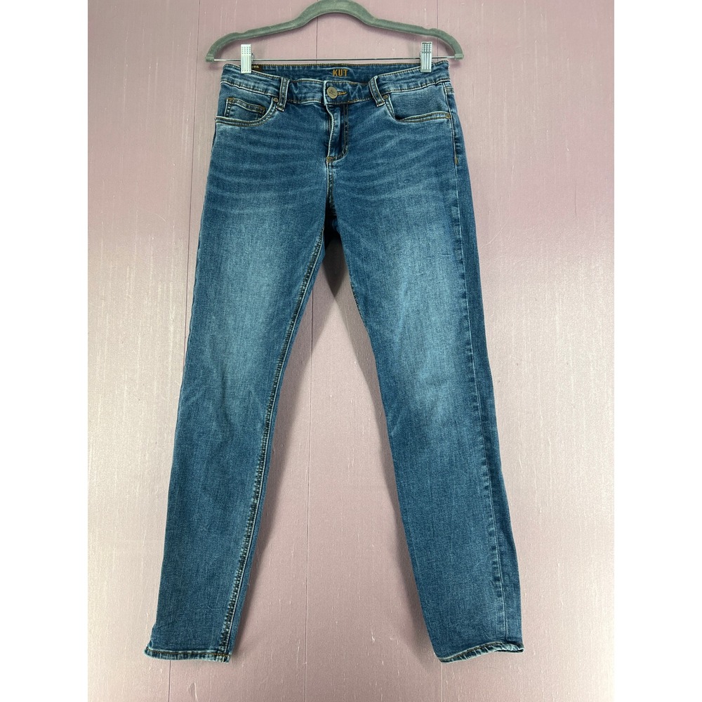 Kut from the Kloth Womens Skinny Jeans Medium Wash Blue Denim Stretch Size 4‎